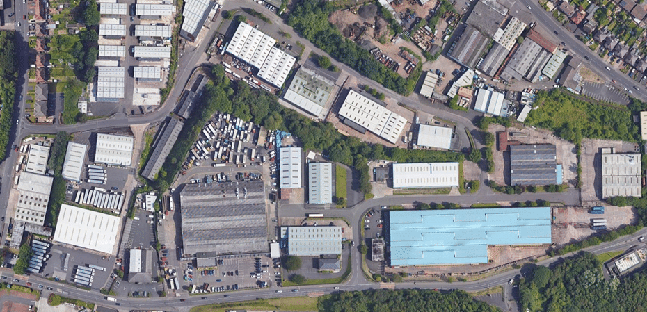 Hayes Trading Estate Aerial Shot